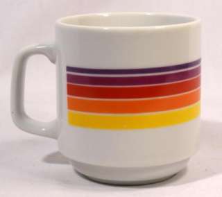 Vintage NBC Studios Logo Peacock Papel Coffee Mug Cup TV Rainbow Red 
