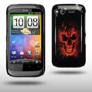  HTC DESIRE S BURNING SKULL PATTERN BACK COVER BY CELLAPOD 