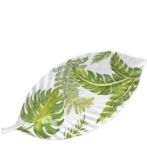  Vietri Painted Palms Large Leaf Platter 26.5 In X 12 In 