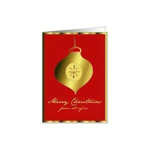  from all of us merry christmas glass bauble ornament Card 