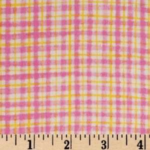   Flannel Plaid Pink/Yellow Fabric By The Yard Arts, Crafts & Sewing