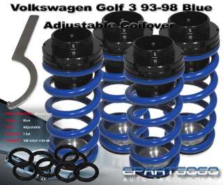   1998 VW GOLF JETTA 3 MKIII MK3 COILOVER BLUE LOWERING SPRING W/ SCALE
