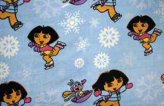 Dora the Explorer Boots the Monkey Print Fleece Fabric  