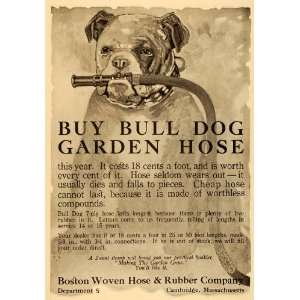 1917 Vintage Ad Bull Dog Boston Rubber Garden Hose 