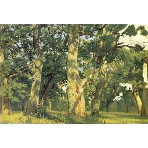 FRAMED oil paintings   Ivan Shishkin   24 x 16 inches   Oaks, evening 