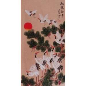   Original Big Chinese Watercolor Painting Crane 