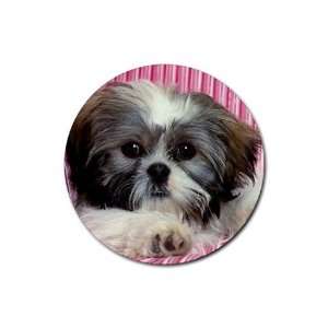  Shih tzu cute puppy Round Rubber Coaster set 4 pack Great 