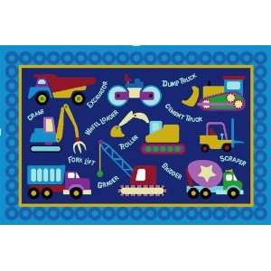  Under Construction Vehicles Childs Area Rug L.A. Rugs OLK 