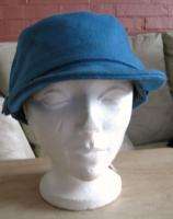 NWT   SARA JANE   Aqua wool blend military cap hat   M  