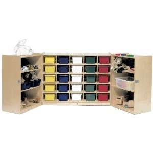  25 Tray Cubby & 6 Shelf Storage (Mobile Fold and Lock with 