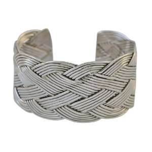  Sterling Silver Woven Cuff Bracelet Jewelry