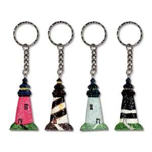  Wholesale Pack Handpainted Assorted Lighthouse Keychain 