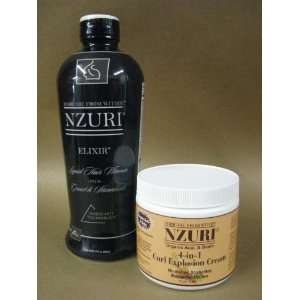 Nzuri Elixir 32 oz   Liquid Hair Vitamin Plus Nzuri 4 1 Curl Explosion 