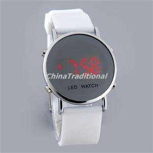  Cool Round Dial Colorful Watchband LED Wrist Boys Watch 