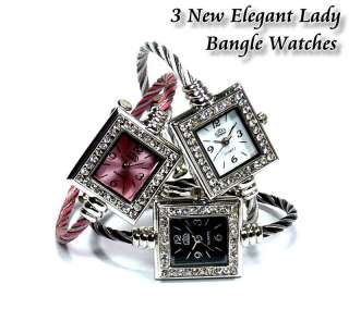 New Elegant Lady Crystals Bangle Watches b244u  
