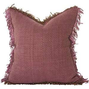  Lance Wovens Checkers Concord Fringe Leather Pillow