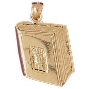  14kt Yellow Gold Book Pendant Jewelry
