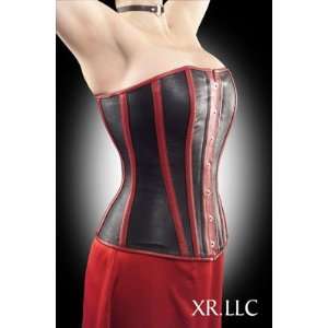 Red and Black Leather Corset