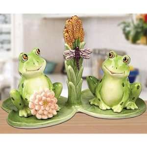 Frogs and Dragonfly Bug Salt & Pepper Shakers Set  Kitchen 