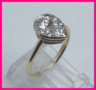 14kyg Round Diamond Pear Shape Design Cocktail Ring 1.15 carats