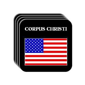 US Flag   Corpus Christi, Texas (TX) Set of 4 Mini Mousepad Coasters
