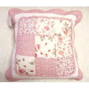 SHABBY CHIC PINK FLORAL 100% COTTON 18 FILLED CUSHION PILLOW