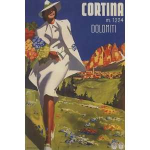  WOMAN WITH FLOWERS CORTINA DOLOMITI TRAVEL ITALY ITALIA 