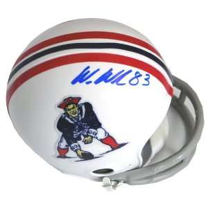 Autographed Wes Welker New England Patriots throwback mini repli 