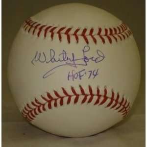 Whitey Ford Signed Ball   HOF 74 JSA W150936   Autographed Baseballs 