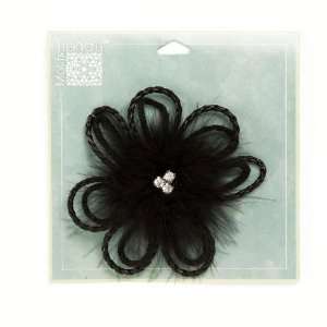   Marabou Daisy Brooch 4 Black By The Each Arts, Crafts & Sewing