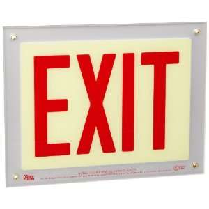 Safe Glow Photoluminescent Exit Sign, EXIT, 12 19/64 Length x 9 1/2 