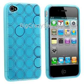 Brand New Crystal Blue TPU Case With Bubble Pattern FOR iPHONE 4 4G