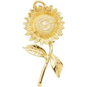  Rembrandt Charms Sunflower Charm, 14K Yellow Gold Jewelry