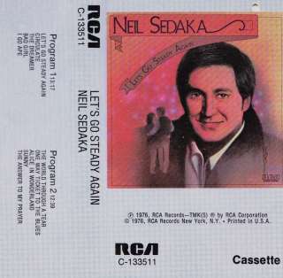 Lets Go Steady Again   Neil Sedaka (Cassette 1976) in NM  