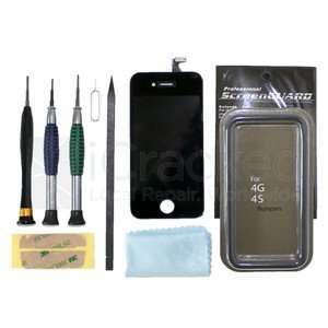  iPhone 4 Replacement Screen Kit   Black (For AT&T) Cell 