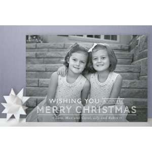  Merry Christmas x2 Holiday Photo Cards Health & Personal 