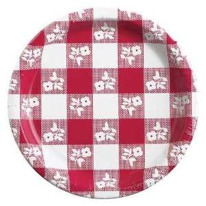  Red Gingham Dinner Plate   8ct Toys & Games