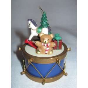  Drum Christmas Tree Ornament Decorated with Rocking Horse 