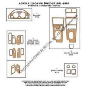 Acura Legend (set 2) Dash Trim Kit 91 95   19 pieces   Simulated 