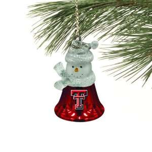  Texas Tech Red Raiders Snowman Bell Ornament Sports 