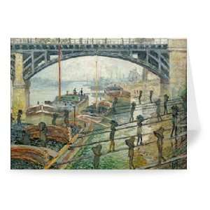 The Coal Workers, 1875 (oil on canvas) by   Greeting Card (Pack of 2 