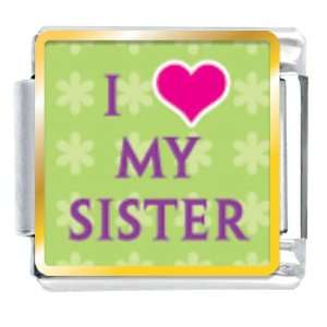  I Heart My Sister Italian Charm Bracelet Pugster Jewelry