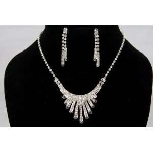   Crystal Necklace Earrings Set for Prom or Bridal Jewelry Everything
