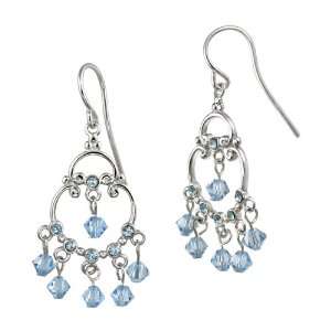  and Light Blue Crystallized Swarovski Elements Chandelier Earrings