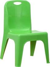 new green plastic stackable school chair with carrying handle and 11 