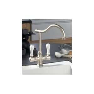   57 Ostende Single Hole Kitchen Faucet w/Wooden Handles Brushed Nickel