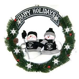  Oakland Raiders 20 Team Snowman Wreath