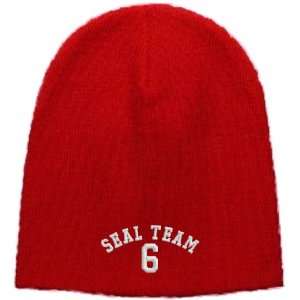 Seal Team 6 Embroidered Skull Cap   Red 