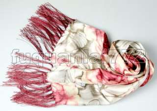Womens 100% Silk print flower Scarf Shawl Wrap #2491  