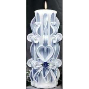  Sculpted Hearts Unity Candle   Royal Blue 